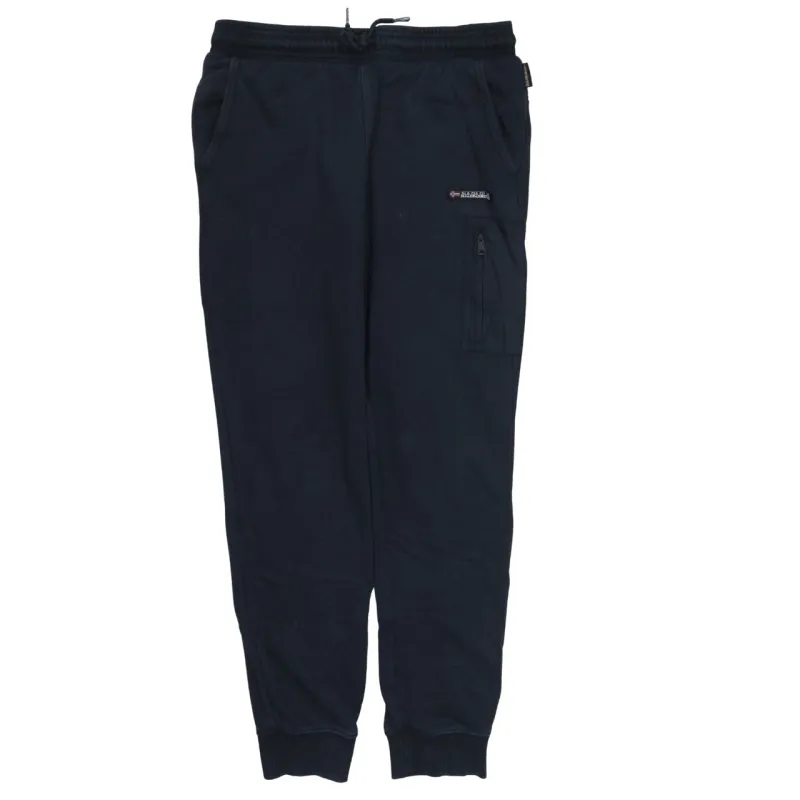 Napapijri Navy Joggers Sweatpants Men's 30 Embroidered Logo Zip Pocket Cuffed Hem Trousers made by Napapijri