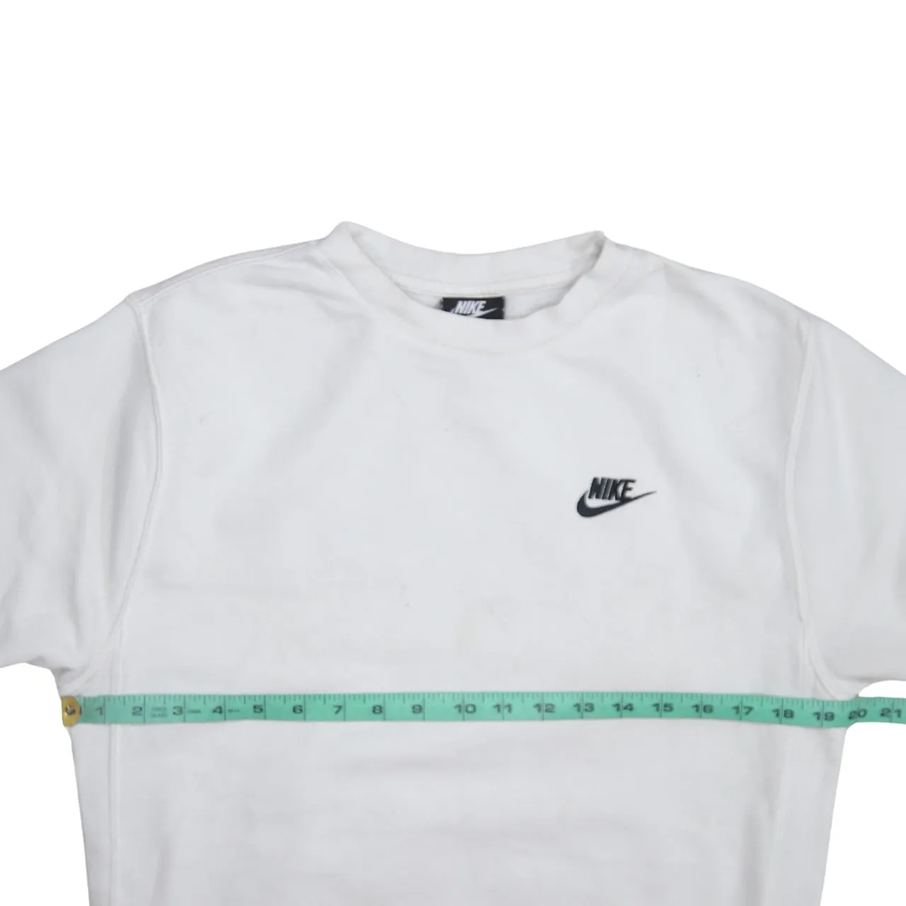 Nike White Sweatshirt Men's XSmall Embroidered Swoosh Logo Crewneck Pullover Fleece Top sold by Vintage Club product image thumbnail 5