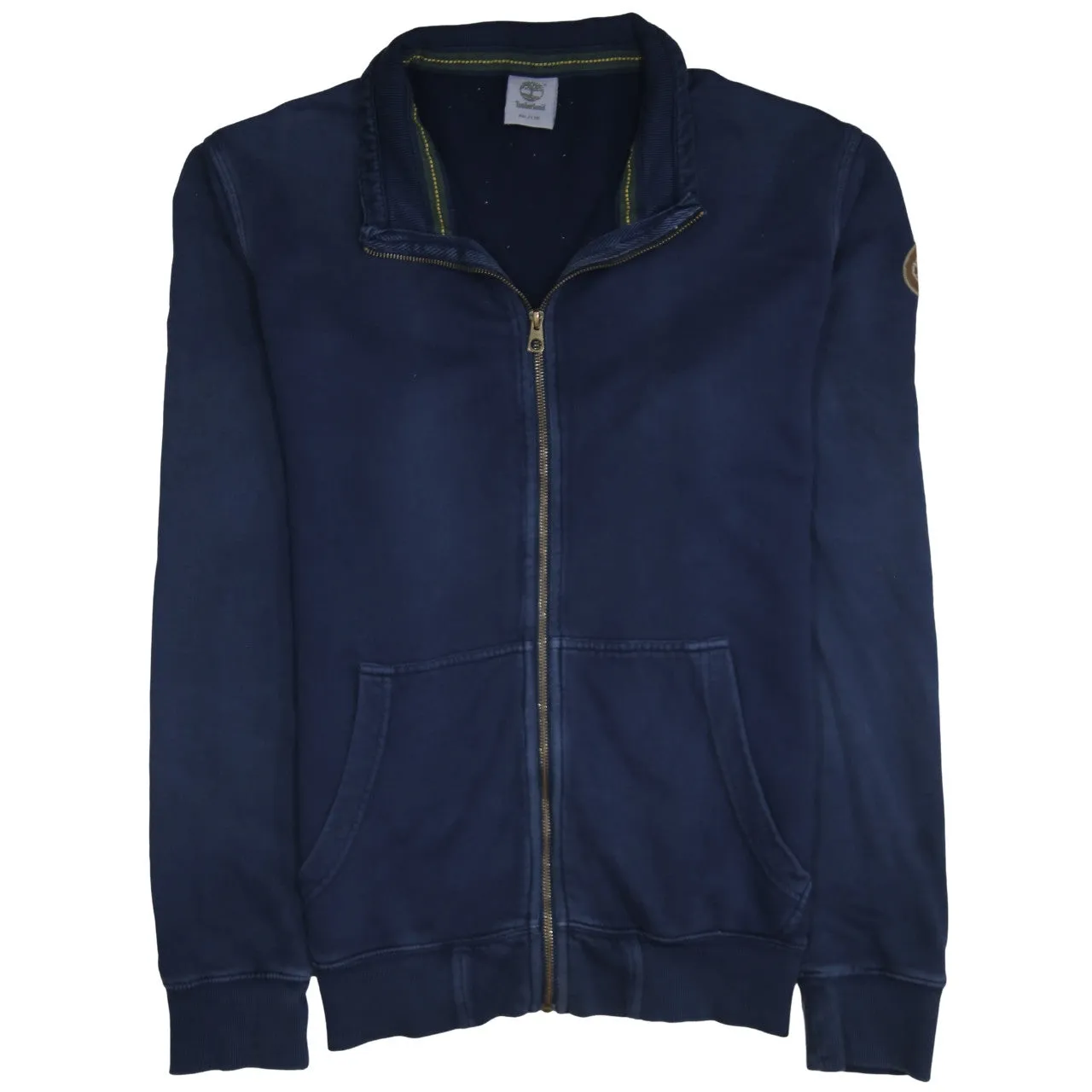 Timberland Navy Blue Full Zip Sweatshirt Women’s XXLarge Sleeve Patch Logo Pockets Jacket sold by Vintage Club