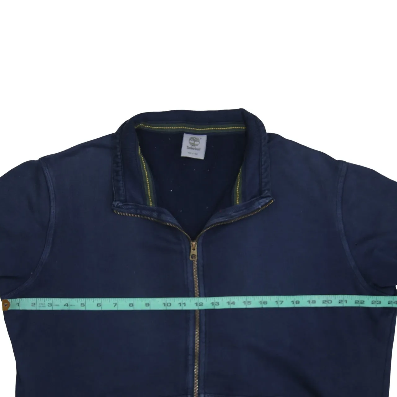 Timberland Navy Blue Full Zip Sweatshirt Women’s XXLarge Sleeve Patch Logo Pockets Jacket sold by Vintage Club product image thumbnail 5