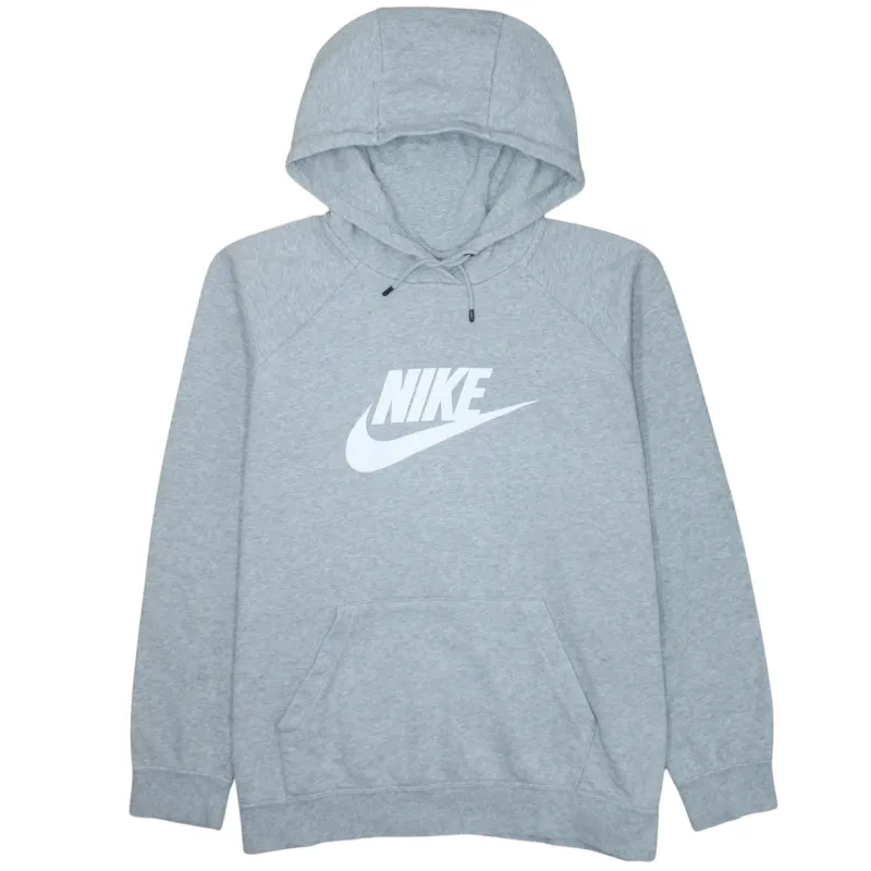 Nike Grey Hoodie Women's XXLarge Printed Swoosh Logo Drawstring Pullover Sweatshirt sold by Vintage Club