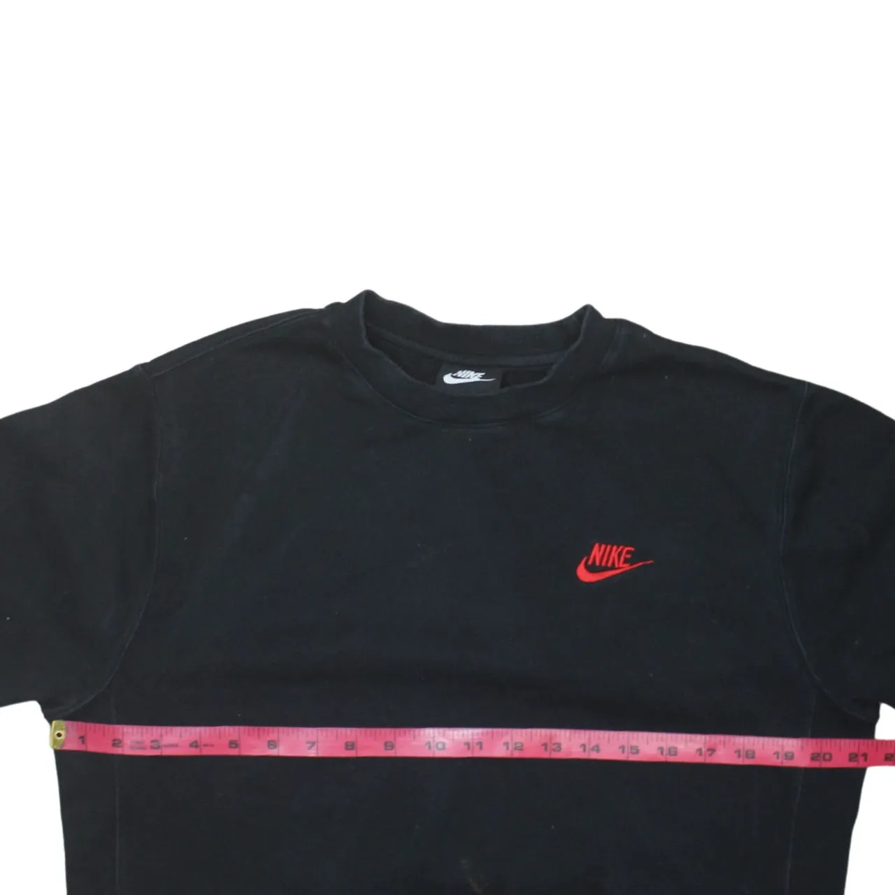 Nike Black Sweatshirt Men's Small Embroidered Red Swoosh Logo Crewneck Pullover Top sold by Vintage Club product image thumbnail 5