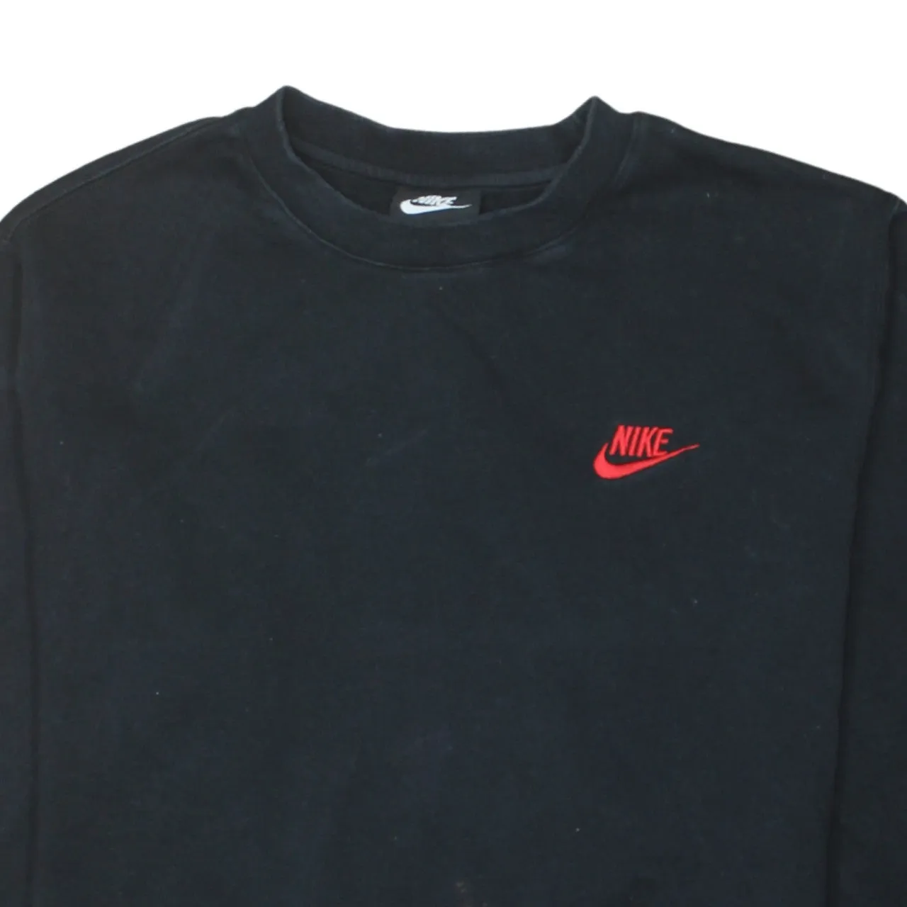 Nike Black Sweatshirt Men's Small Embroidered Red Swoosh Logo Crewneck Pullover Top sold by Vintage Club product image thumbnail 3