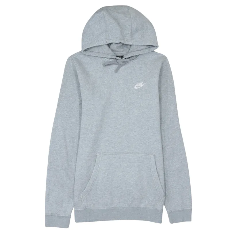 Nike Grey Hoodie Women’s Small Embroidered Swoosh Logo Drawstring Pullover Sweatshirt made by Nike