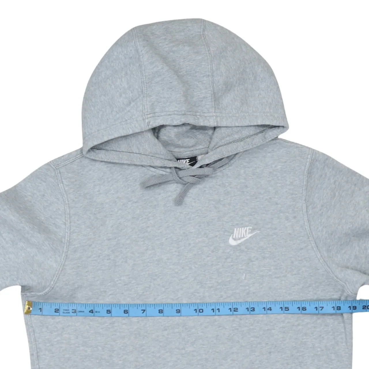 Nike Grey Hoodie Women’s Small Embroidered Swoosh Logo Drawstring Pullover Sweatshirt sold by Vintage Club product image thumbnail 5