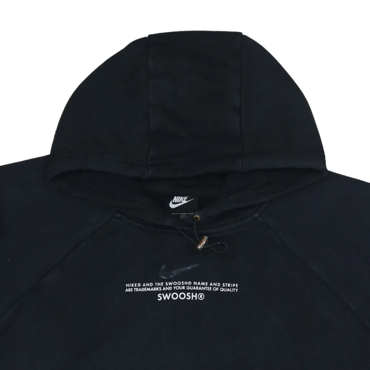 Nike Black Hoodie Women's XXLarge Printed Swoosh Text Front Slip Pockets Pullover Sweatshirt sold by Vintage Club product image thumbnail 3