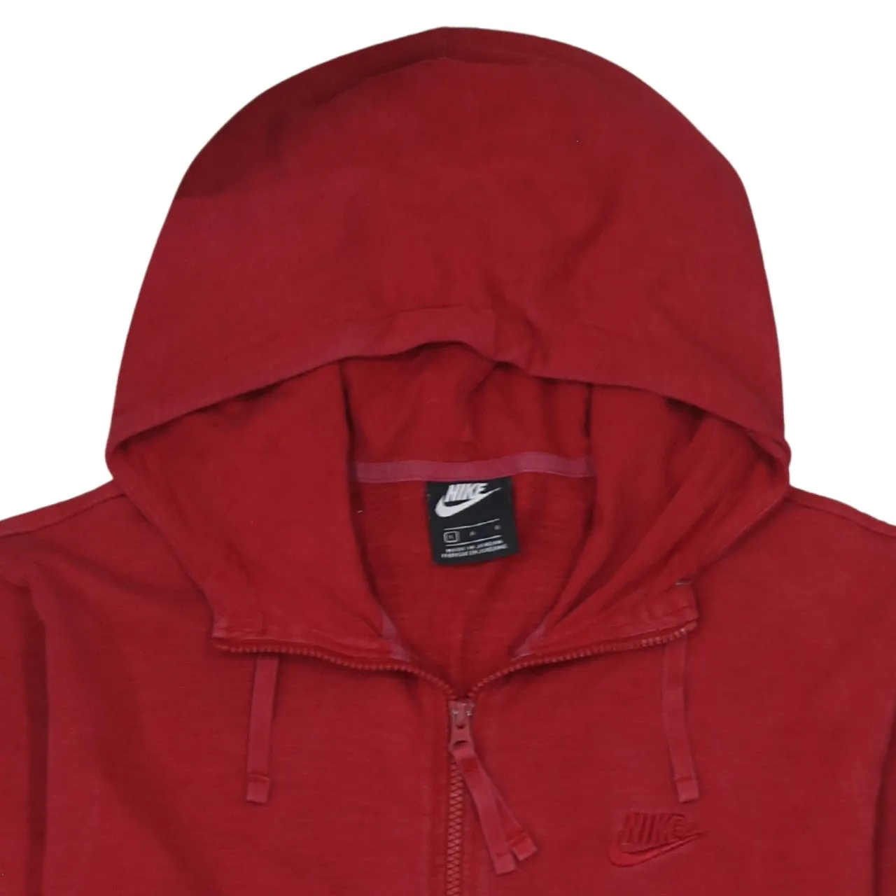 Nike Burgundy Red Hoodie Men's Large Full Zip Embroidered Chest Logo Front Pockets Sweatshirt sold by Vintage Club product image thumbnail 3