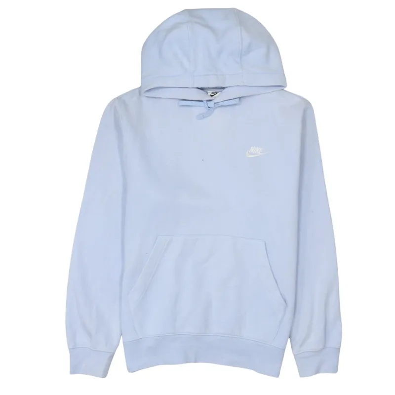 Nike Light Blue Hoodie Men's Small Embroidered Swoosh Pullover Front Pocket Sweatshirt sold by Vintage Club