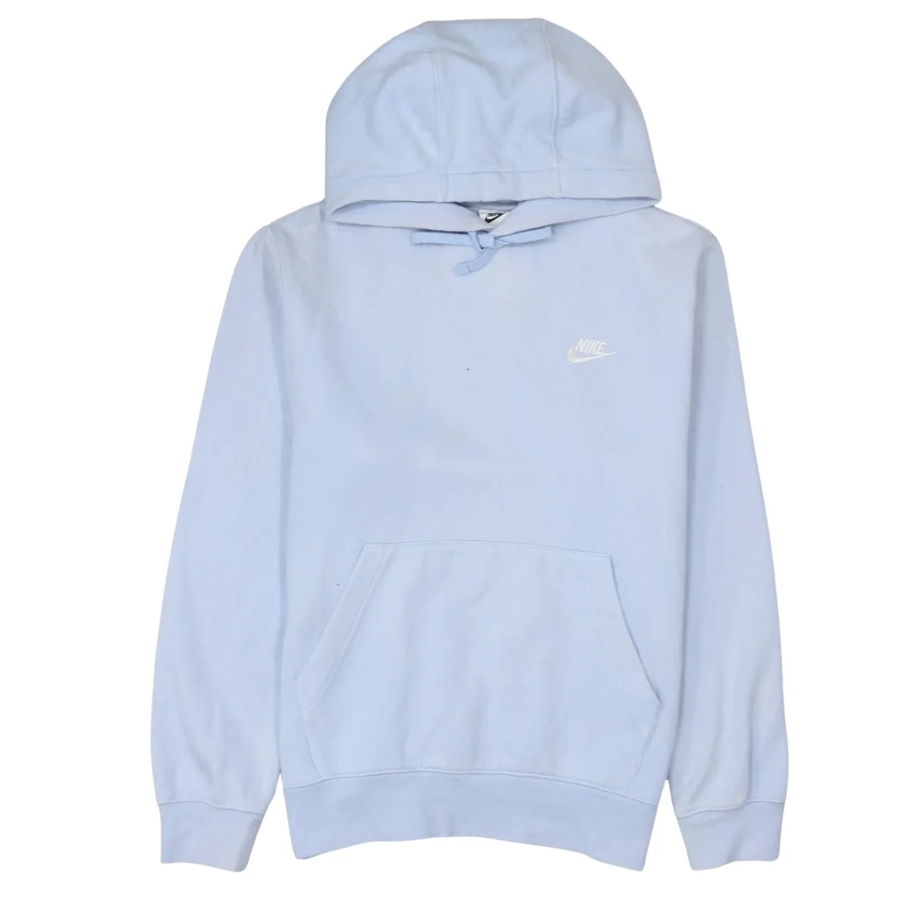 Nike Light Blue Hoodie Men's Small Embroidered Swoosh Pullover Front Pocket Sweatshirt sold by Vintage Club