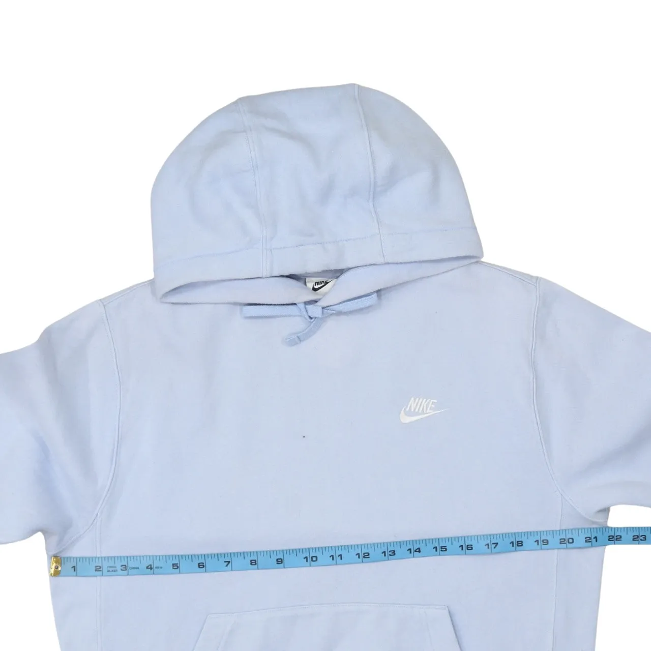 Nike Light Blue Hoodie Men's Small Embroidered Swoosh Pullover Front Pocket Sweatshirt sold by Vintage Club product image thumbnail 5