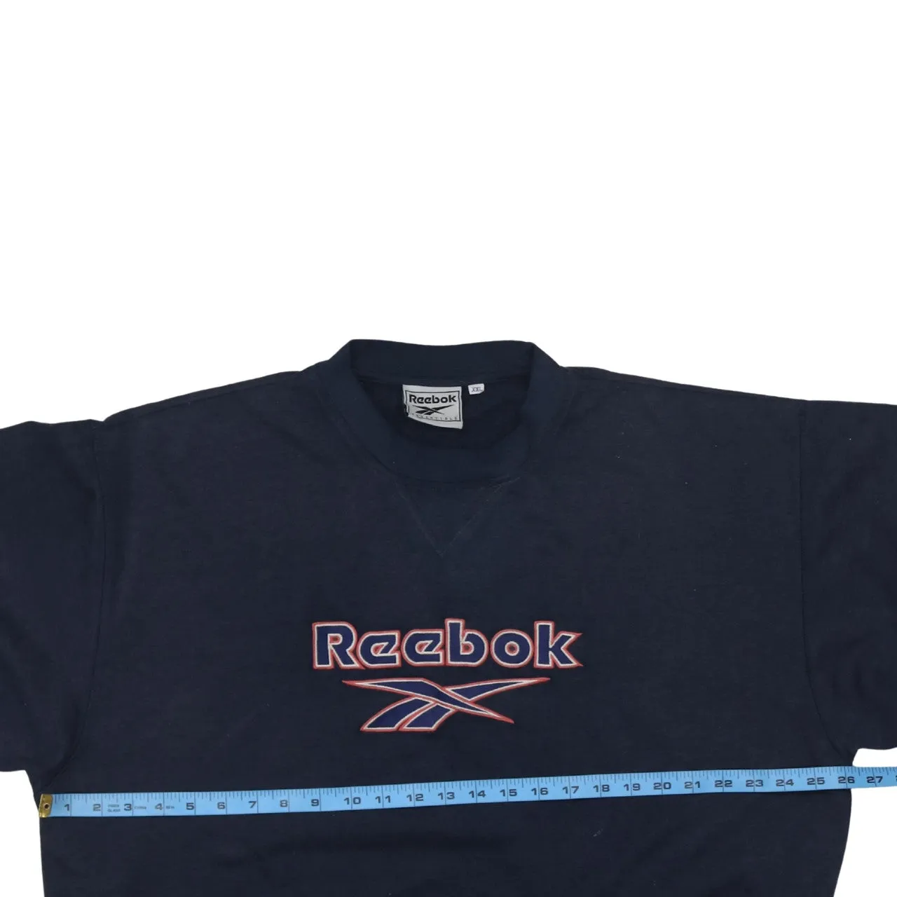 Reebok Navy Blue Sweatshirt Women’s XXLarge Embroidered Logo Crewneck Pullover Fleece Top sold by Vintage Club product image thumbnail 5