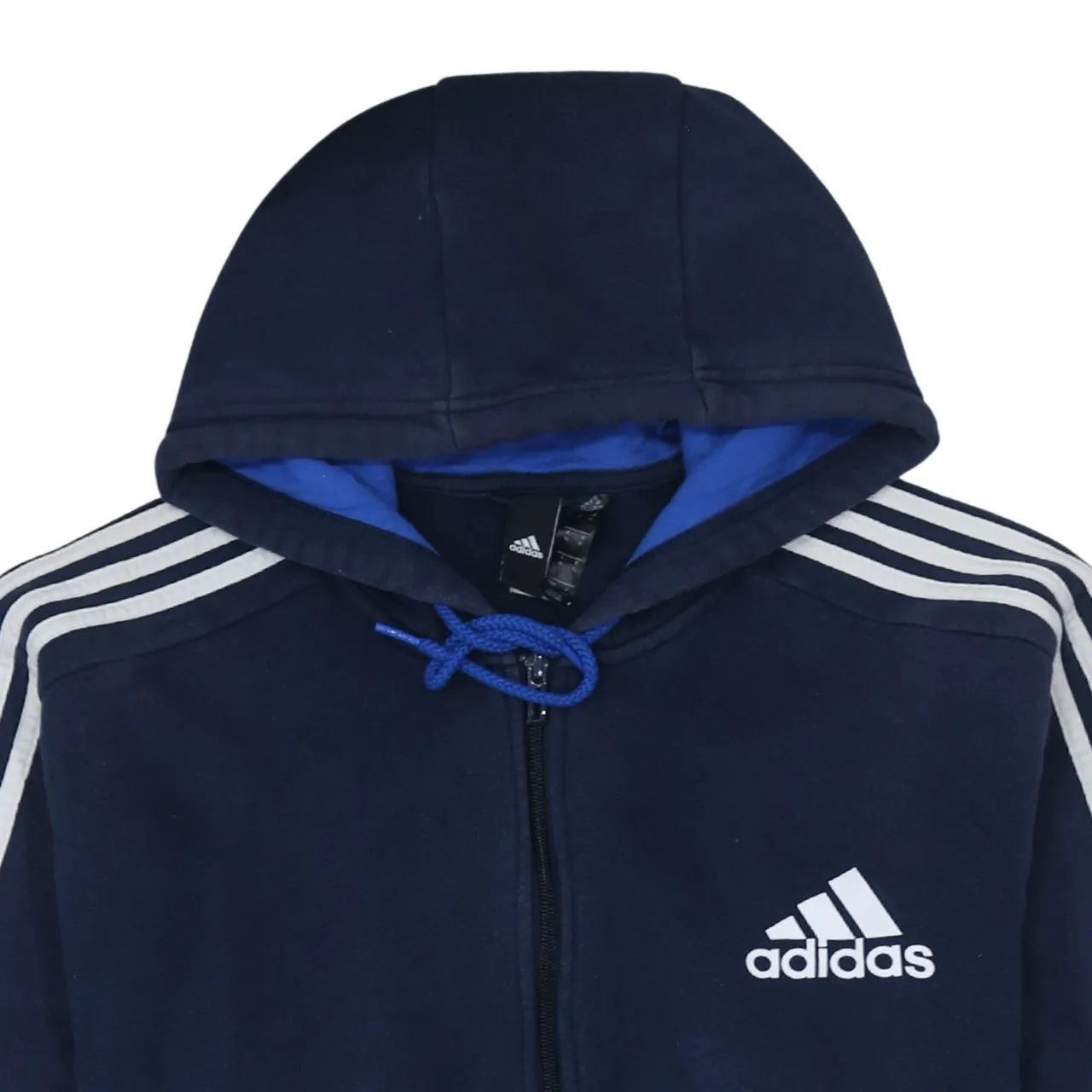 Adidas Navy Blue Hoodie Women’s XLarge Full Zip Three Stripe Sleeves Embroidered Logo Top sold by Vintage Club product image thumbnail 3