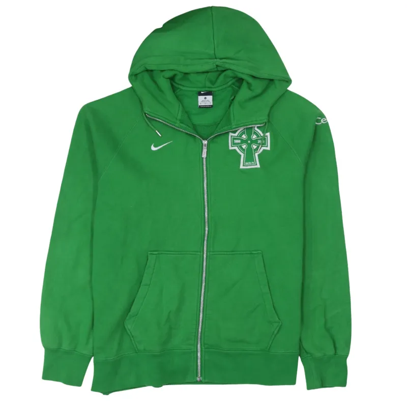 Nike Green Full Zip Hoodie Women’s XLarge Embroidered Celtic Cross Logo Front Pockets Sweatshirt made by Nike