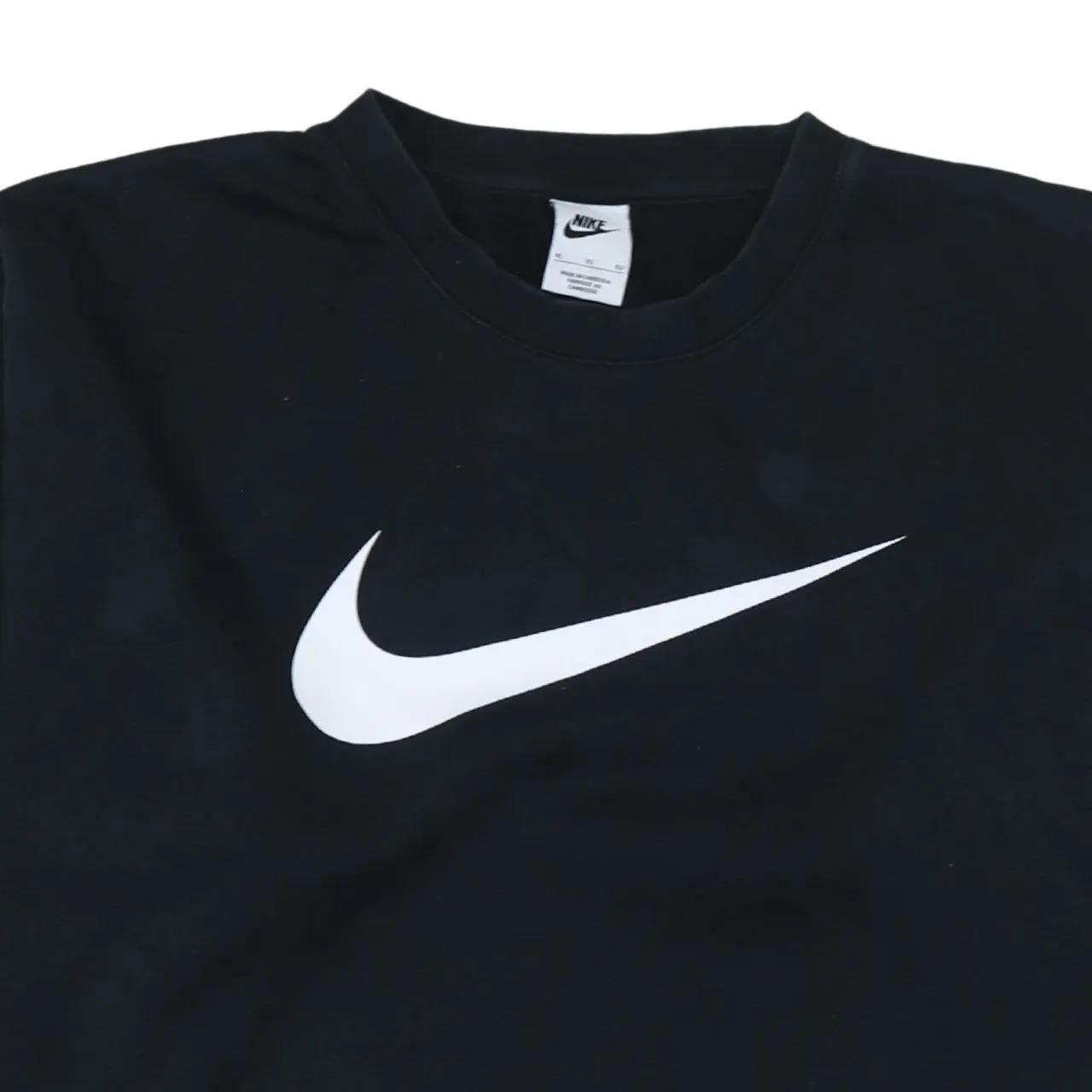 Nike Black Sweatshirt Men's XLarge Printed Swoosh Logo Tape Sleeve Crewneck Pullover Top sold by Vintage Club product image thumbnail 3