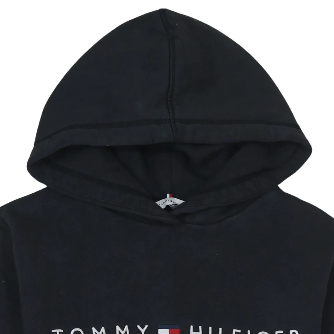 Tommy Hilfiger Black Hoodie Men's Small Printed Logo Est 1985 Pullover Sweatshirt sold by Vintage Club product image thumbnail 3