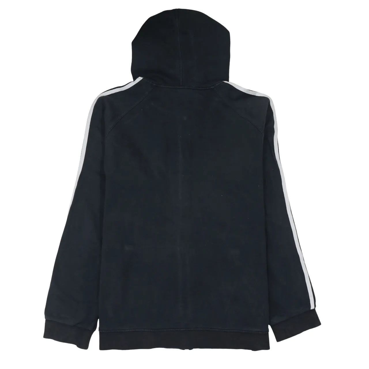 Adidas Black Full Zip Hoodie Women’s XLarge Three Stripe Sleeves Embroidered Logo Sweatshirt sold by Vintage Club product image thumbnail 2