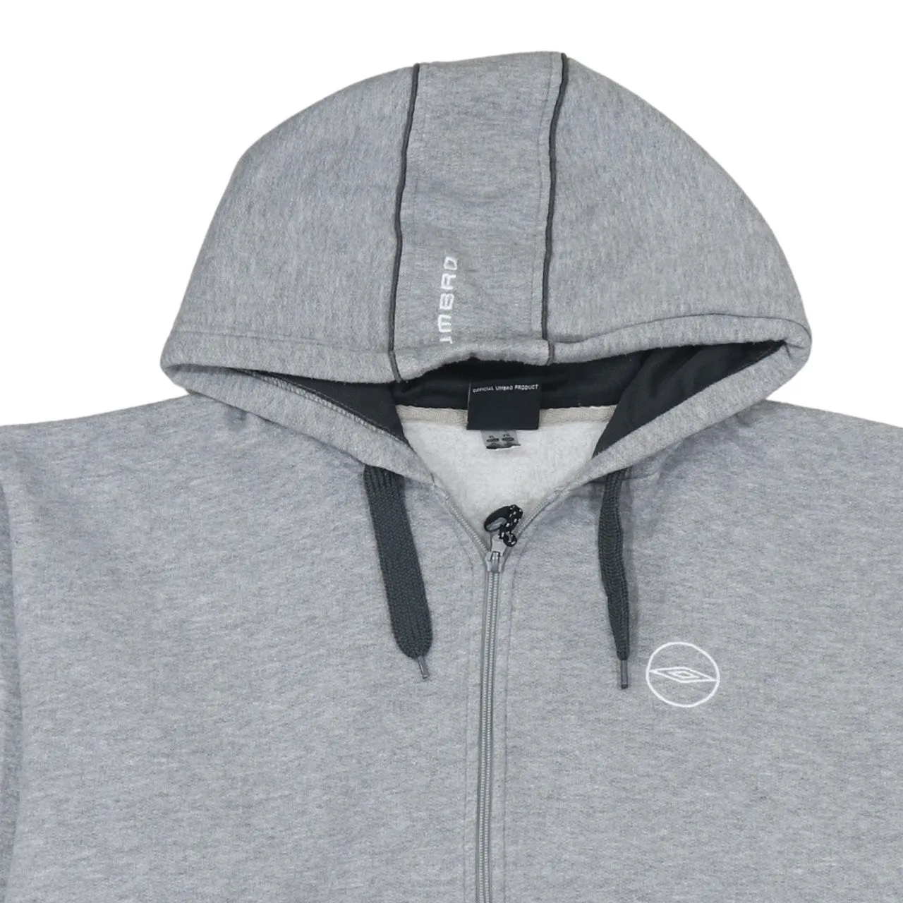 Umbro Grey Full Zip Hoodie Men's XLarge Embroidered Chest Logo Contrast Zip Pockets Sweatshirt sold by Vintage Club product image thumbnail 3