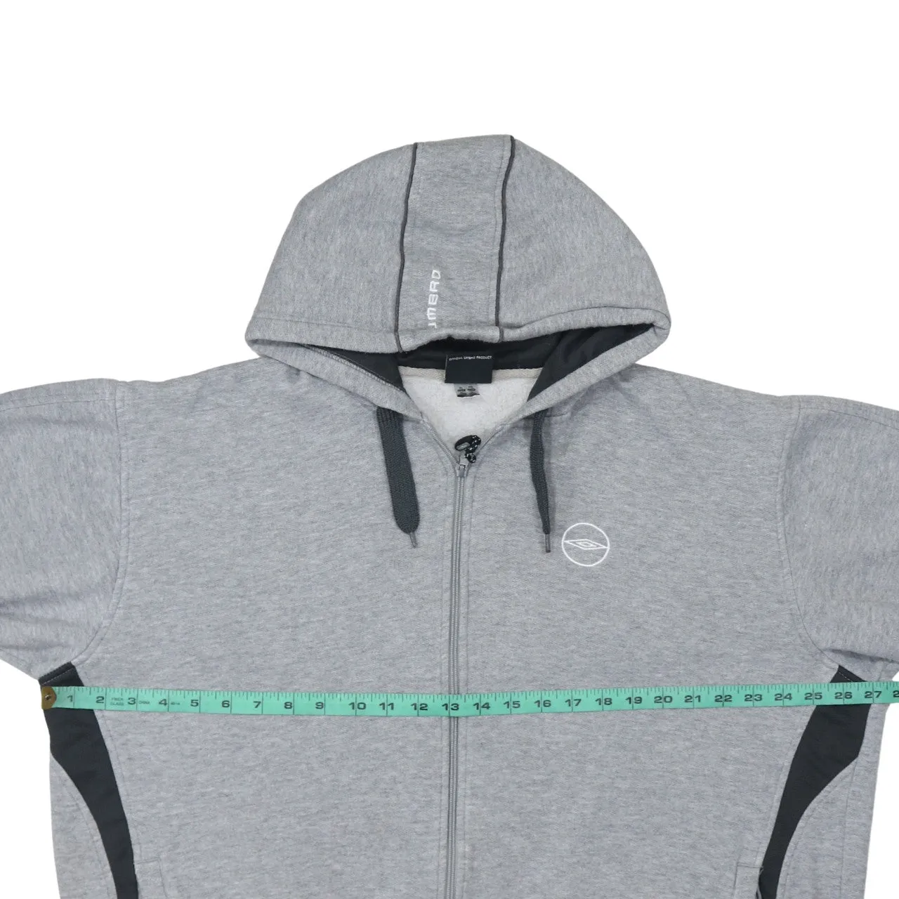 Umbro Grey Full Zip Hoodie Men's XLarge Embroidered Chest Logo Contrast Zip Pockets Sweatshirt sold by Vintage Club product image thumbnail 5