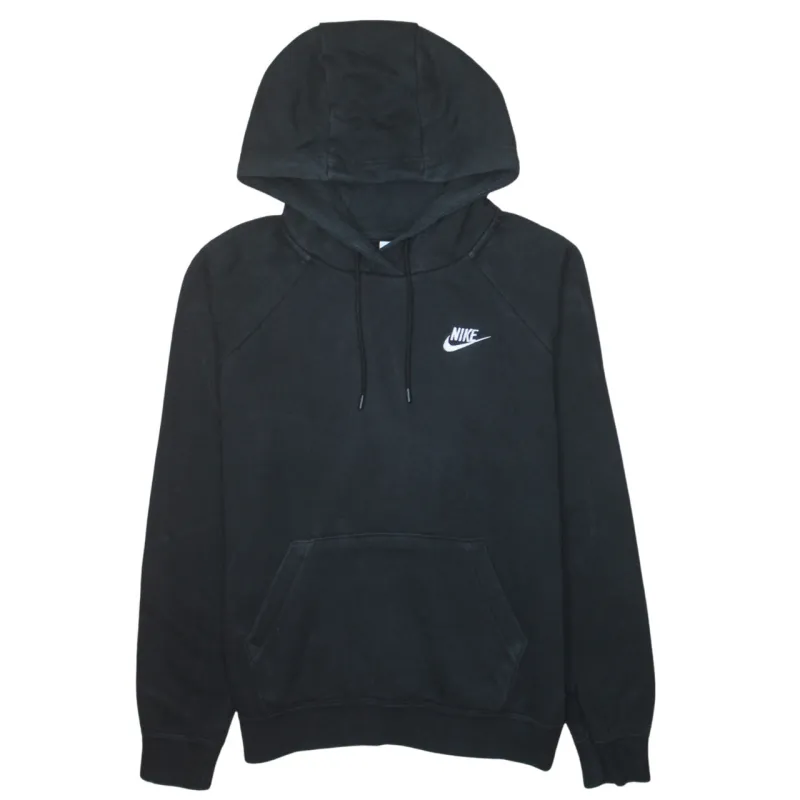 Nike Black Hoodie Men’s Small Embroidered Swoosh Logo Front Pocket Pullover Sweatshirt sold by Vintage Club