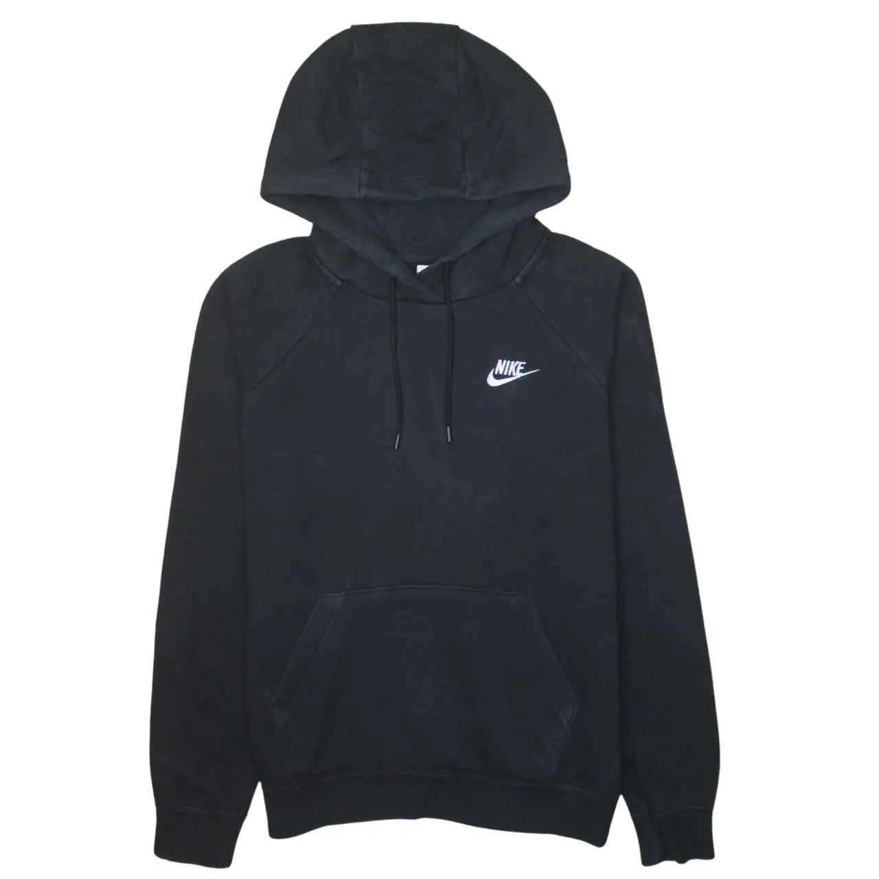 Nike Black Hoodie Men’s Small Embroidered Swoosh Logo Front Pocket Pullover Sweatshirt sold by Vintage Club