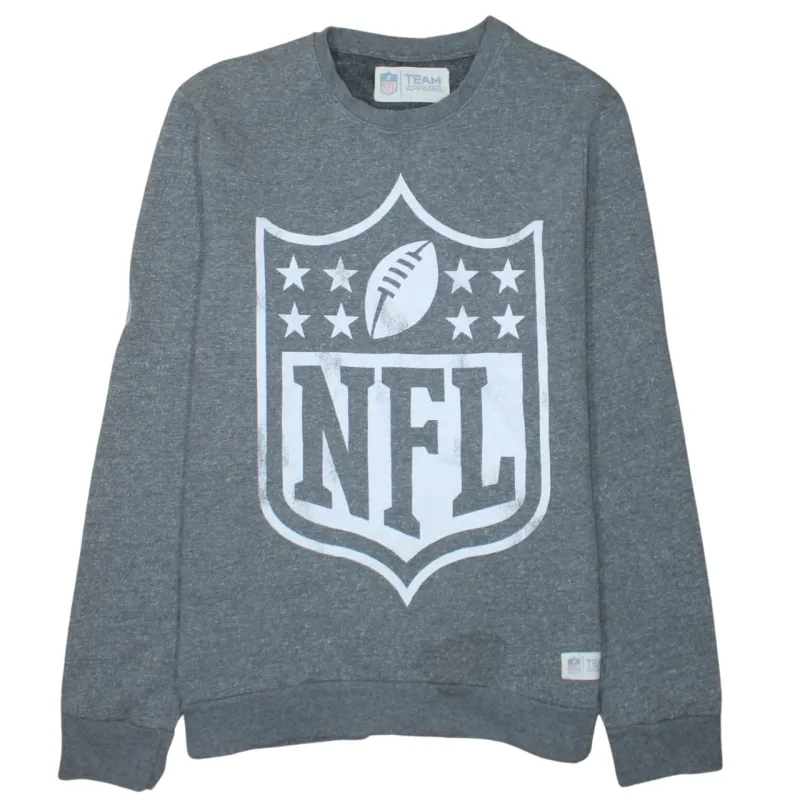 NFL Grey Sweatshirt Women's Large Printed Shield Logo Crewneck Pullover Fleece Top sold by Vintage Club