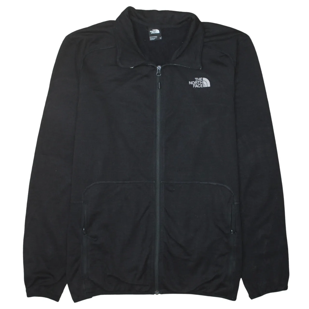 The North Face Black Full Zip Jacket Men's XLarge Embroidered Chest Back Logo Pockets Outerwear sold by Vintage Club