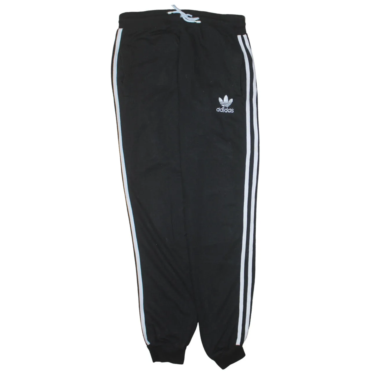 Adidas Black Joggers Men’s 30 Trefoil Embroidered Logo Three Stripe Cuffed Sweatpants sold by Vintage Club