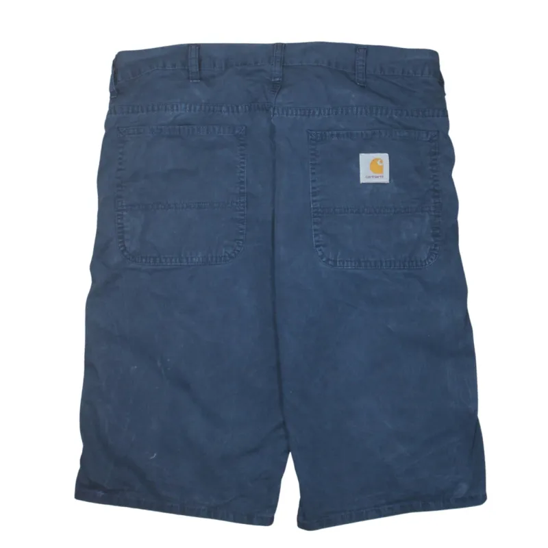 Carhartt Navy Blue Shorts Men's 34 Workwear Logo Back Pockets Casual Chino sold by Vintage Club