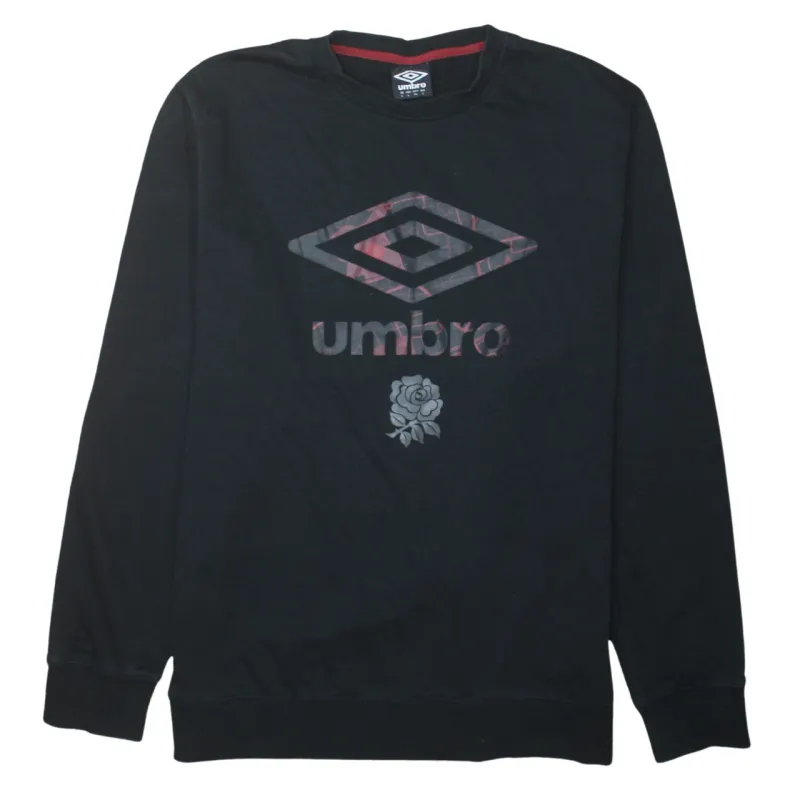 Umbro Black Sweatshirt Women's Large Printed Logo Rose Graphic Crewneck Pullover Top sold by Vintage Club
