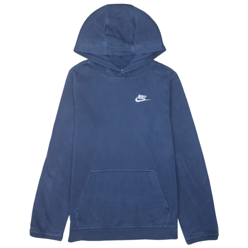 Nike Navy Blue Hoodie Women’s XLarge Embroidered Swoosh Logo Fleece Pullover Sweatshirt sold by Vintage Club