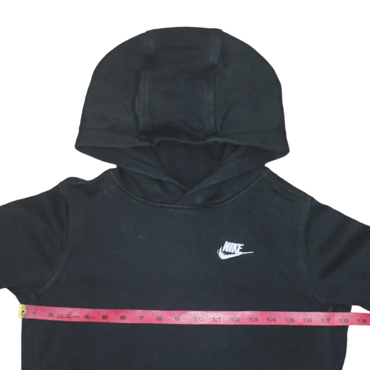 Nike Black Hoodie Women's Large Embroidered Swoosh Logo Front Pocket Pullover Sweatshirt sold by Vintage Club product image thumbnail 5