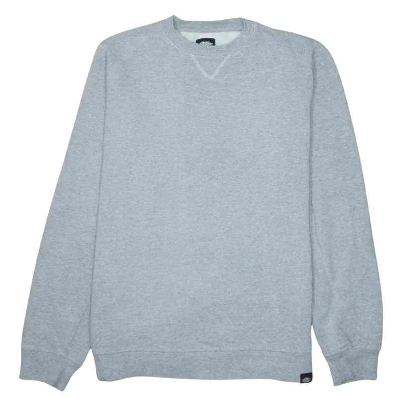 Dickies Light Grey Sweatshirt Women's Large Crewneck Ribbed Cuffs Plain Pullover Fleece Top sold by Vintage Club