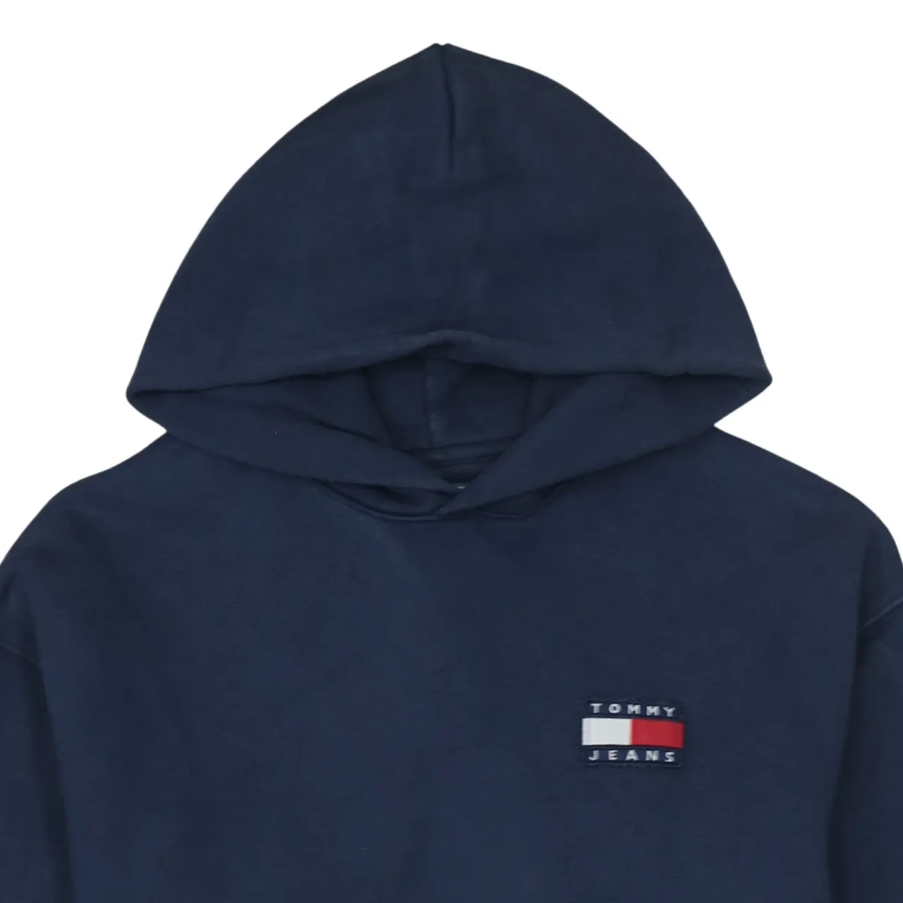 Tommy Jeans Navy Blue Hoodie Women’s Large Embroidered Chest Flag Logo Front Pocket Sweatshirt sold by Vintage Club product image thumbnail 3