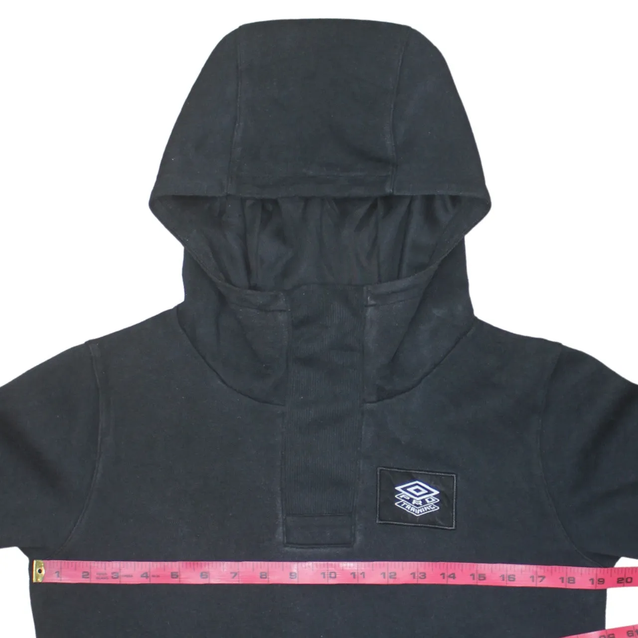 Umbro Black Hoodie Women’s Small Embroidered Chest Logo Zip Pockets Pullover Sweatshirt sold by Vintage Club product image thumbnail 5