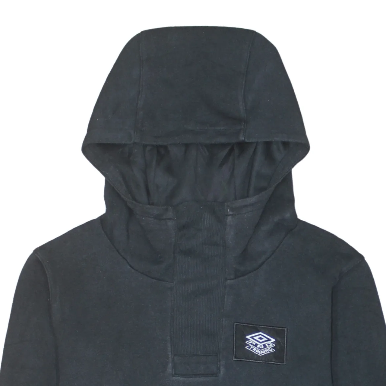 Umbro Black Hoodie Women’s Small Embroidered Chest Logo Zip Pockets Pullover Sweatshirt sold by Vintage Club product image thumbnail 3