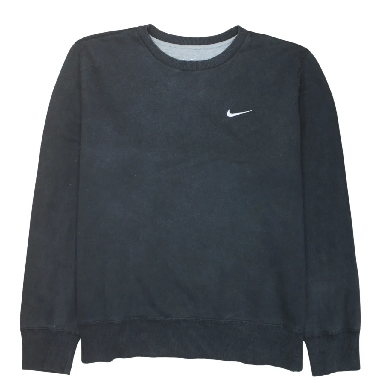 Nike Black Sweatshirt Men’s XLarge Embroidered Swoosh Logo Crewneck Pullover Fleece Top sold by Vintage Club