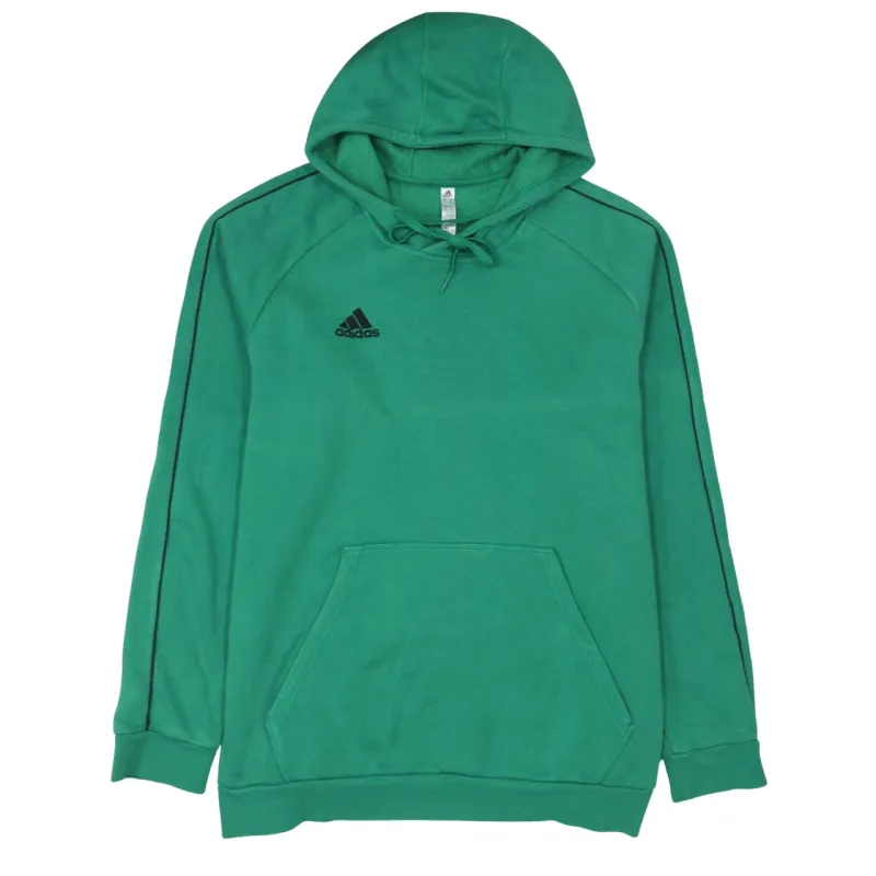 Adidas Green Hoodie Women’s XLarge Embroidered Logo Front Pocket Piped Sleeve Pullover Sweatshirt sold by Vintage Club