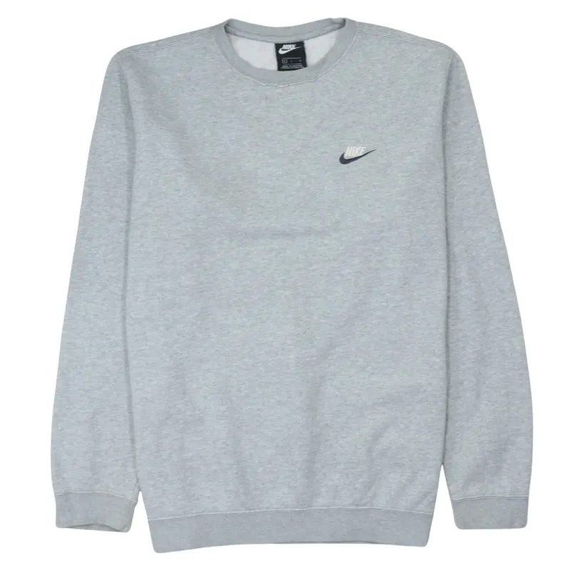 Nike Grey Sweatshirt Men's Large Embroidered Swoosh Logo Crewneck Pullover Fleece Top sold by Vintage Club