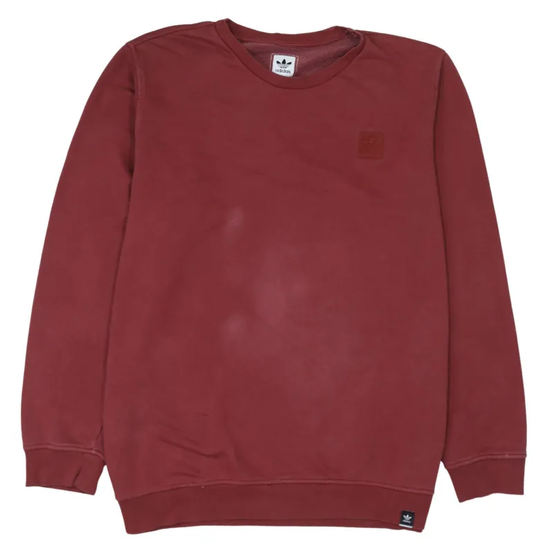 Adidas Burgundy Red Sweatshirt Men’s XLarge Embossed Trefoil Logo Crewneck Pullover Top sold by Vintage Club