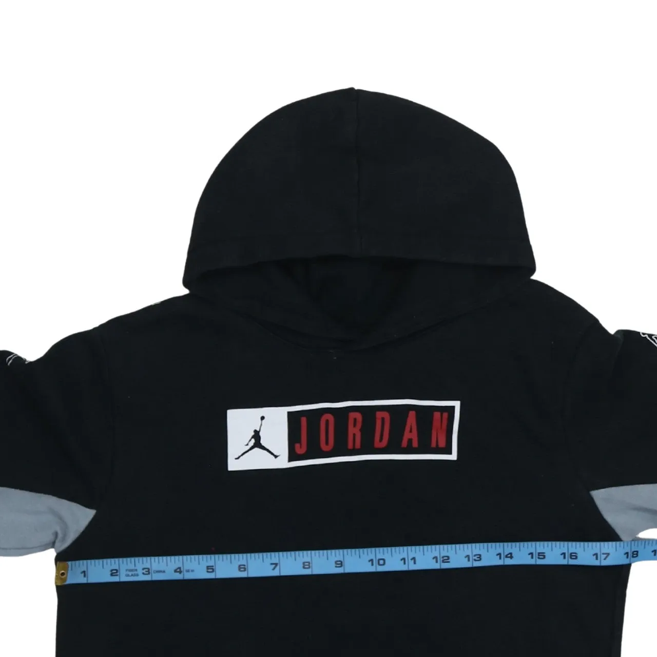 Jordan Black Pullover Hoodie Women’s XLarge Printed Chest Logo Sleeve Jumpman Graphics Sweatshirt sold by Vintage Club product image thumbnail 5