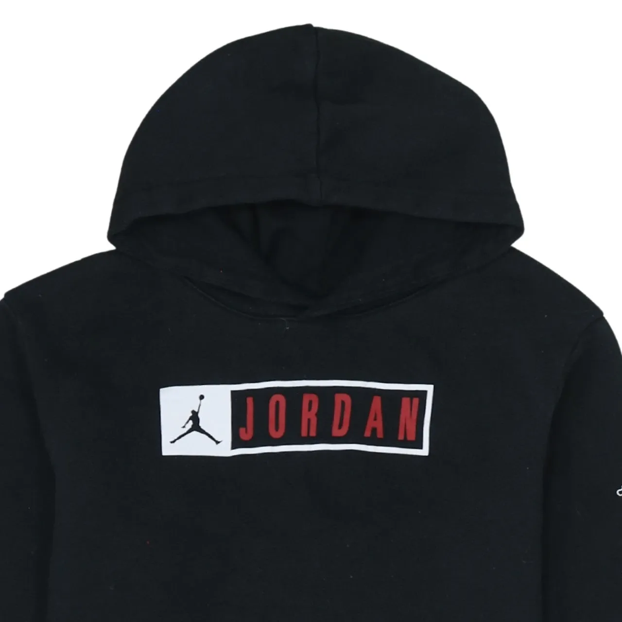 Jordan Black Pullover Hoodie Women’s XLarge Printed Chest Logo Sleeve Jumpman Graphics Sweatshirt sold by Vintage Club product image thumbnail 3