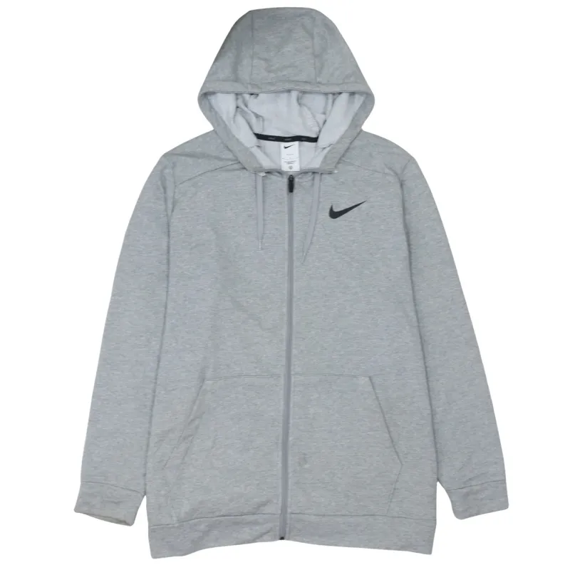 Nike Grey Full Zip Hoodie Women’s XLarge Embroidered Swoosh Split Pocket Sweatshirt Top sold by Vintage Club
