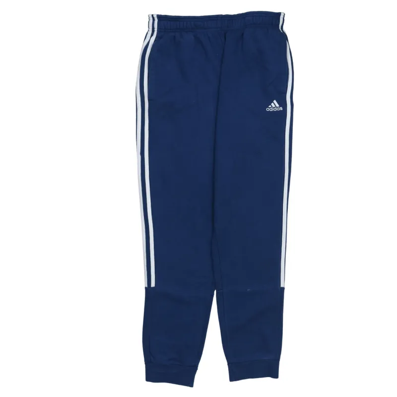 Adidas Navy Blue Joggers Men’s Medium Three Stripe Cuffed Fleece Sweatpants sold by Vintage Club