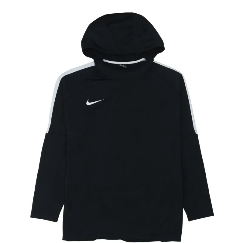Nike Black Hoodie Men's XXLarge White Swoosh Logo Contrast Shoulder Stripes Pullover Top sold by Vintage Club