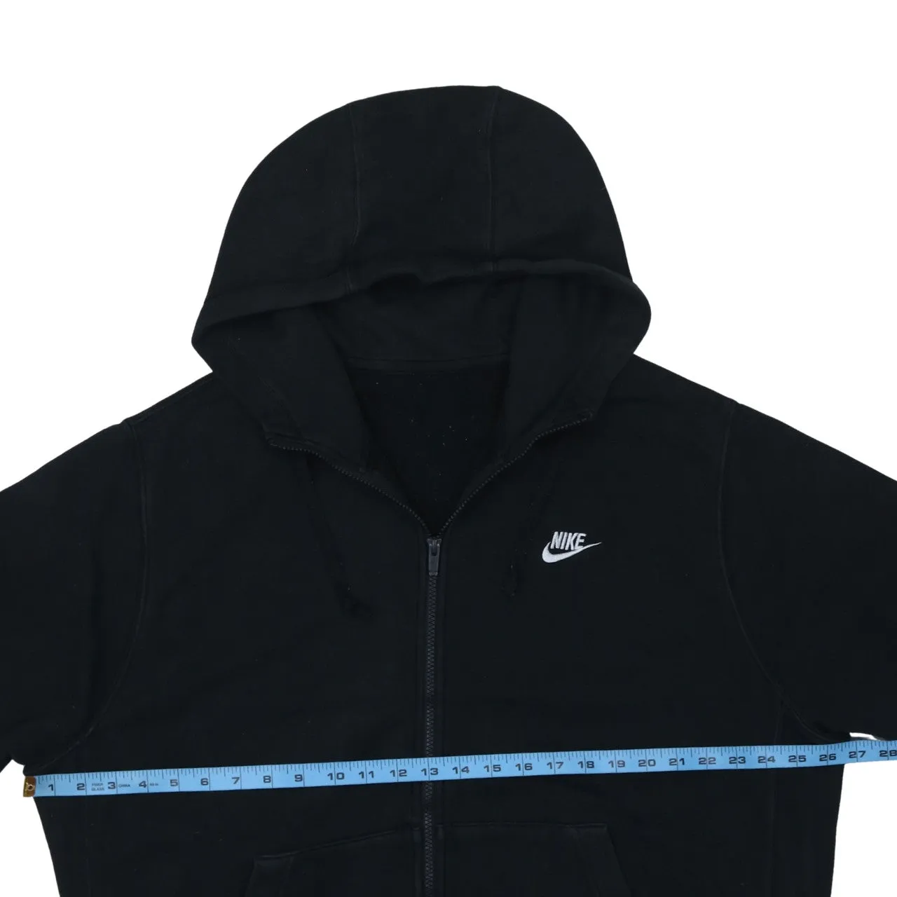 Nike Black Full Zip Hoodie Men's XLarge Embroidered Swoosh Split Pouch Pockets Fleece Jacket sold by Vintage Club product image thumbnail 5