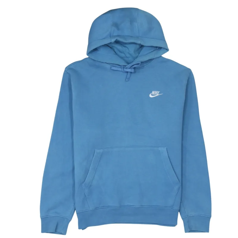 Nike Blue Pullover Hoodie Men's Small Embroidered Swoosh Logo Front Pocket Sweatshirt sold by Vintage Club