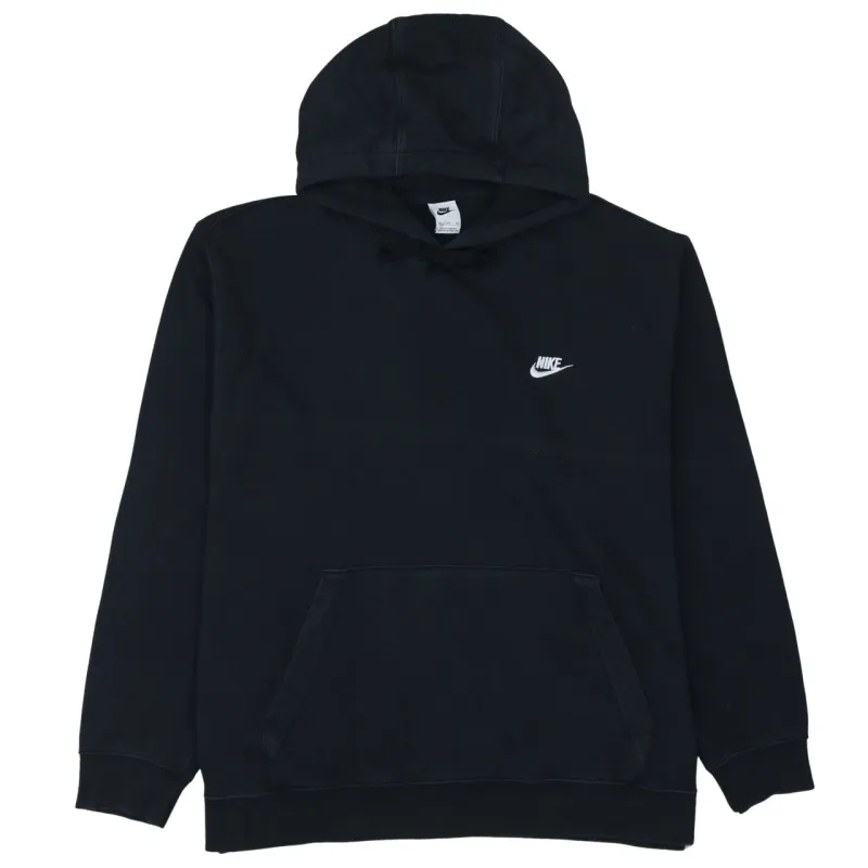 Nike Black Hoodie Women’s XXXLarge Embroidered Chest Logo Front Pocket Pullover Sweatshirt sold by Vintage Club