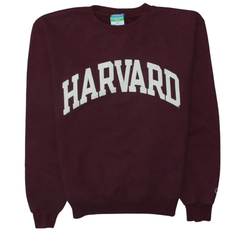 Champion Burgundy Red Sweatshirt Men's Small Harvard Printed Logo Crewneck Pullover Fleece Top sold by Vintage Club