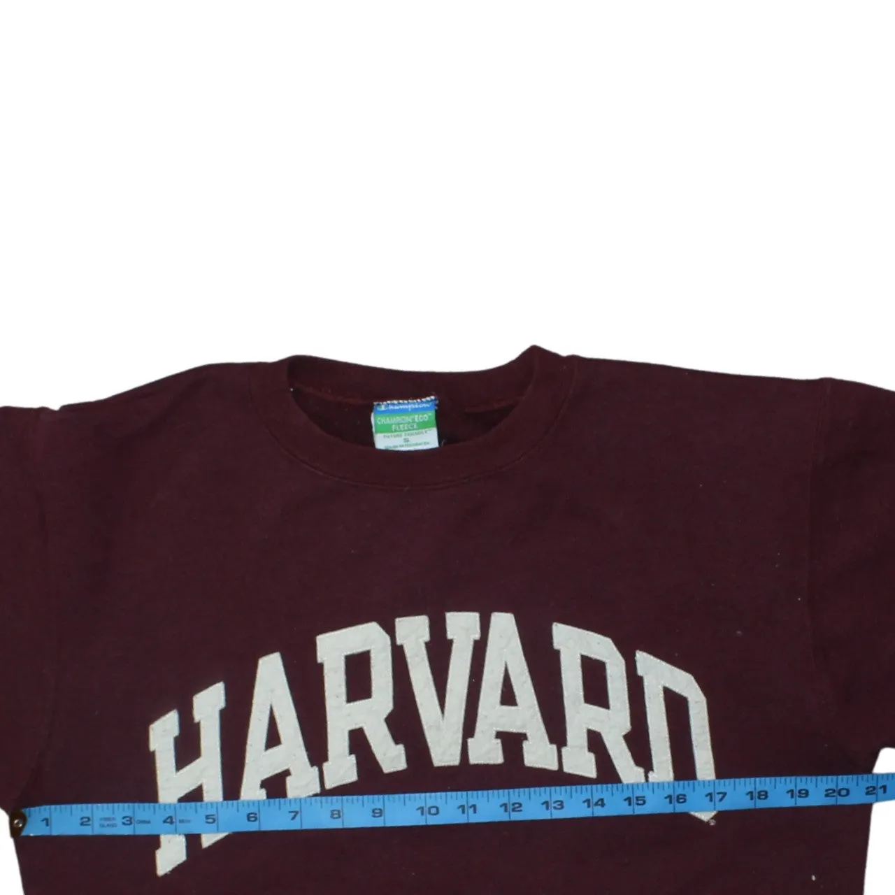 Champion Burgundy Red Sweatshirt Men's Small Harvard Printed Logo Crewneck Pullover Fleece Top sold by Vintage Club product image thumbnail 5
