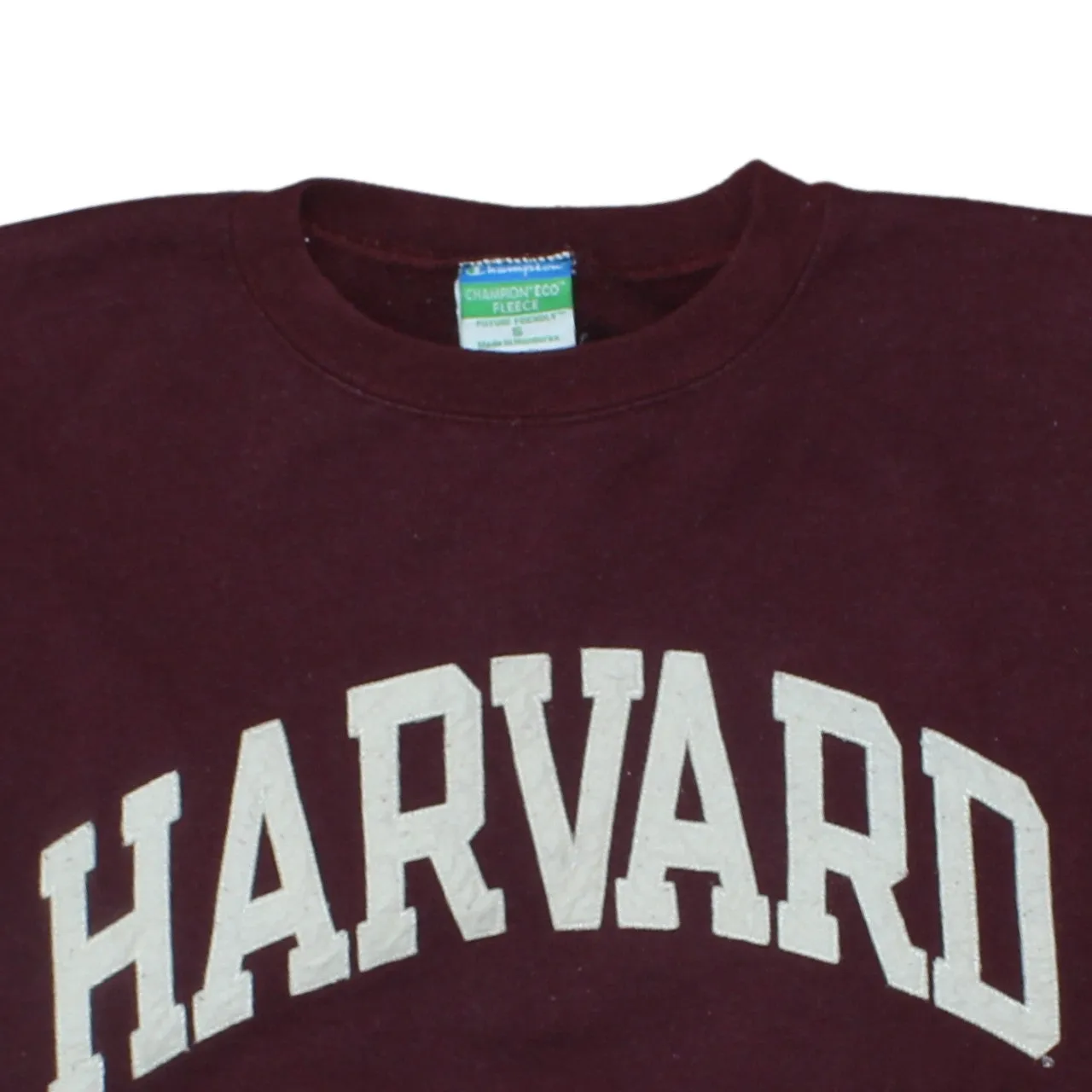 Champion Burgundy Red Sweatshirt Men's Small Harvard Printed Logo Crewneck Pullover Fleece Top sold by Vintage Club product image thumbnail 3